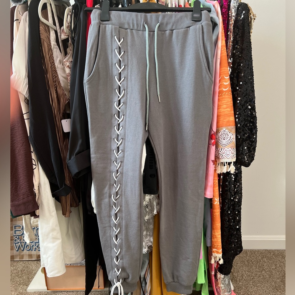 Sexy Corset Lace Up Sweat Pants Sz L